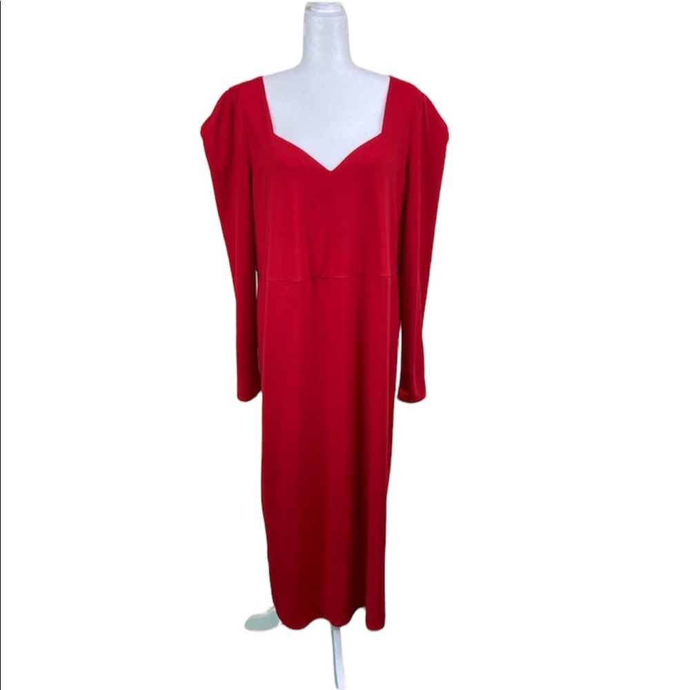 NWT’s Eloquii Red Long Sleeve V-Neck Midi Dress size 16